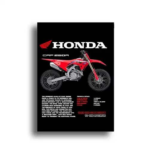 خرید تابلو شاسی موتور هوندا CRF 250R با تم مشکی و قرمز