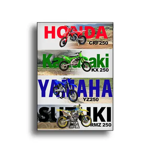 پک تابلو شاسی 4 تایی موتور کراس (Honda, Kawasaki, Yamaha, Suzuki)