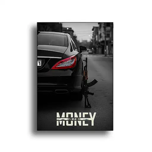 تابلو شاسی بنز CLS طرح گنگ (Money & Gun)