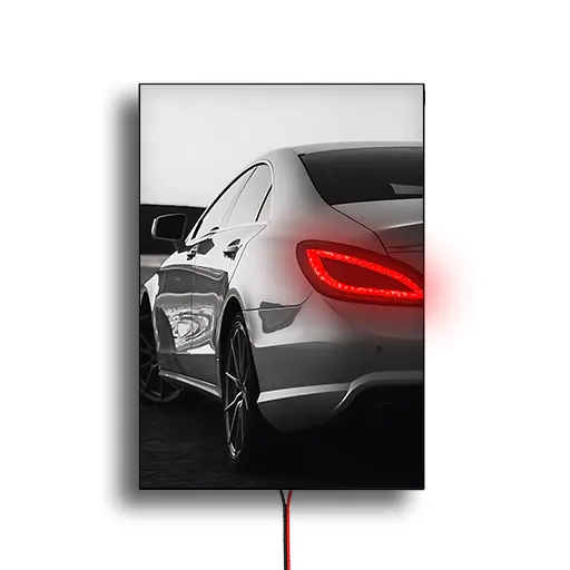 2020N تابلو شاسی نئونی بنز CLS500 سفید – نمای عقب